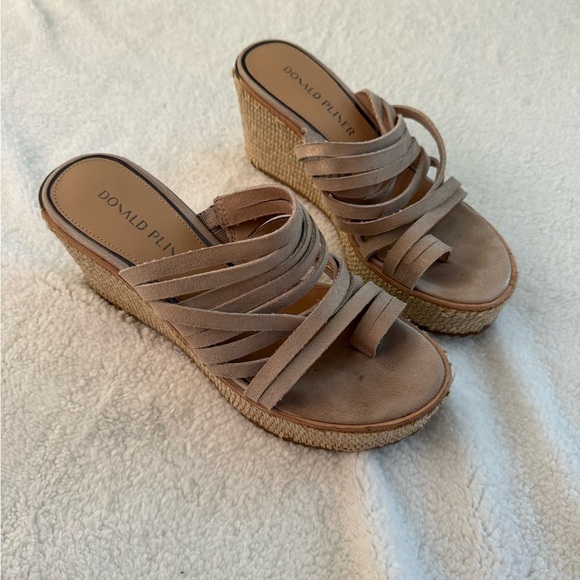 Donald J. Plummer Ithaca Platino Women’s 8 1/2 Heels Woven Sandals Strappy - Picture 9 of 9